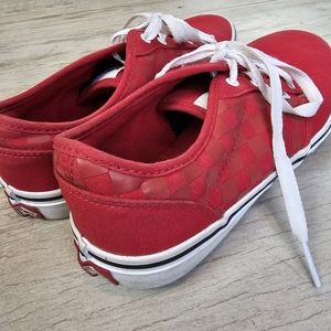 Kids Red Checkered Vans Sneakers 5.5
